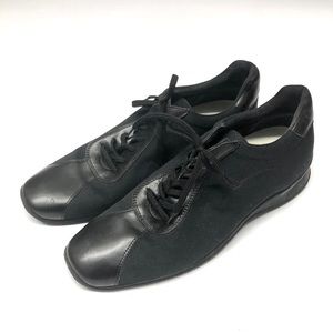 Salvatore Ferragamo black oxford lace up sneakers